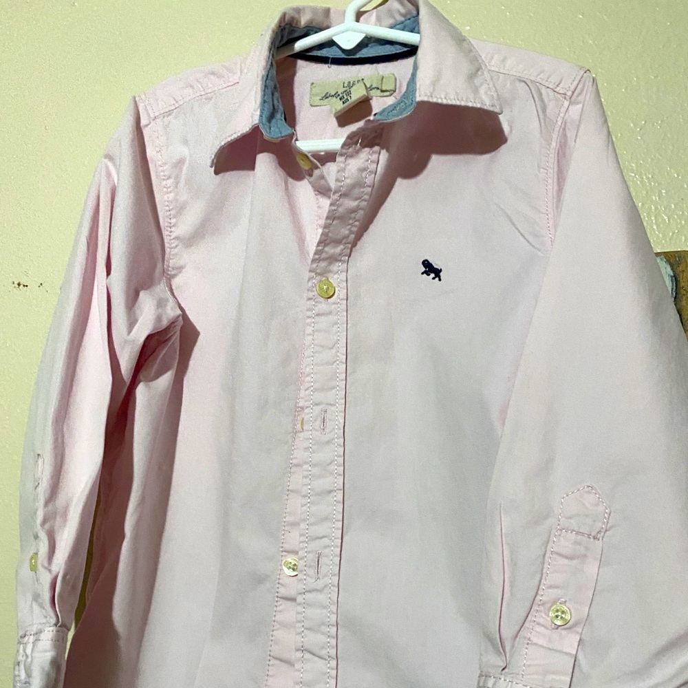 Boys pink long sleeve button up. Label of graded goods L.O.G.G.